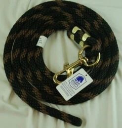 Nylon Lead Rope - 2 Color -Horse Gear Shop 114408 008 nylon lead rope black brown 65613 11016.1537223146