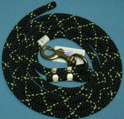 Nylon Lead Rope - 2 Color -Horse Gear Shop 114408 010 nylon lead rope black lime 82211 75821.1537223146