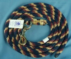 Nylon Lead Rope - Multi-Color -Horse Gear Shop 114408 033 nylon lead rope burgundy navy tan 87553 37192.1527294821