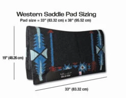 Professional's Choice Fuse Navajo Top Felt Pad -Horse Gear Shop Western Saddle Pads size chart PC 01970.1676413909