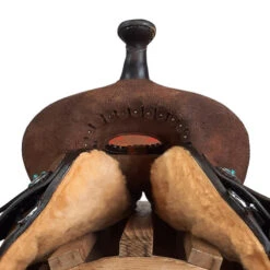 Alamo Saddlery Aztec Arrow Barrel Saddle -Horse Gear Shop aztec arrow barrel brown orange red front AZTEC ARROW alamo 25637.1650658492