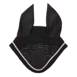 Kavalkade Crystal Fly Bonnet -Horse Gear Shop crystal fly bonnet black front 36103 BLACK kavalkade 17071.1621107588