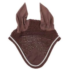 Kavalkade Crystal Fly Bonnet -Horse Gear Shop crystal fly bonnet brown front 36103 BROWN kavalkade 48898.1621107591