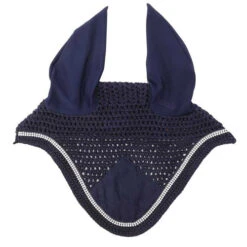 Kavalkade Crystal Fly Bonnet -Horse Gear Shop crystal fly bonnet navy front 36103 NAVY kavalkade 75599.1621107259