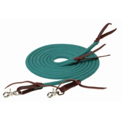 Weaver Leather Weaver EcoLuxe Round Split Reins -Horse Gear Shop ecoluxe round split rein turquoise charcoal weaver 51299.1673480103