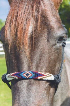 Professional's Choice Beaded Rope Halter & 10 Ft Lead -Horse Gear Shop hrb black turq beaded halter 73270 76901.1527298962