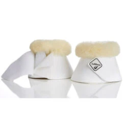 LeMieux Lambswool Overreach Boots -Horse Gear Shop lambswool bell boot white closure 9736 lemieux 43487.1638397556