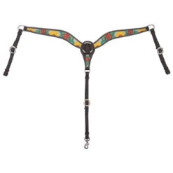 Circle Y Rising Sunflower Breast Collar -Horse Gear Shop rising sunflower breast collar brown multicolor front 1002 23 SC circle y 88765.1613180126