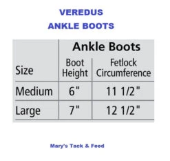 Veredus Olympus Vento Rear Boots -Horse Gear Shop size chart ankle boots veredus 09608.1680740163