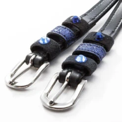 Kavalkade Crystal Leather Spur Straps -Horse Gear Shop spur strap grey blk ocean detail 668 07 kavalkade 12786.1685496503
