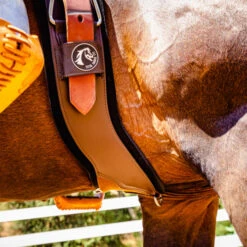 StretchTec Shoulder Relief Cinch 11 StretchTec Shoulder Relief Cinch -Horse Gear Shop stretchtec shoulder relief cinch brown side on horse ST SRC 28 BRN BLN total saddle fit 35099.1634504243