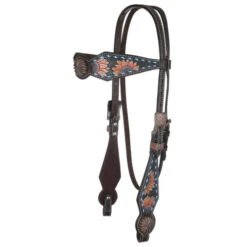 Circle Y Sunflower Buckstitch Brow Headstall -Horse Gear Shop sunflower buckstitch hs walnut hero X0128 3001 circle y 68945.1665530999