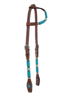 Circle Y Turquoise Round Up One Ear Headstall -Horse Gear Shop turquoise round up 1 ear hs reg.oil hero 1025 20 S4 circle y 47083.1686166640