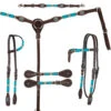 Circle Y Turquoise Round Up One Ear Headstall