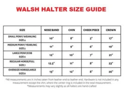 Mary's British Leather Halter With Solid Brass Hardware -Horse Gear Shop walsh halter size guide 26634.1685668772